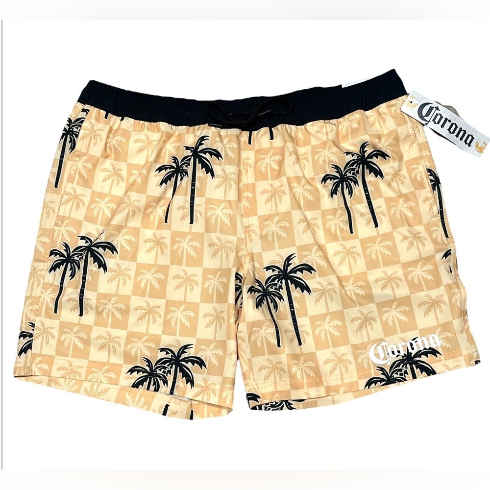 NWT Corona Beer XL Board Shorts Swim Trunks Pockets Liner Drawstring Print